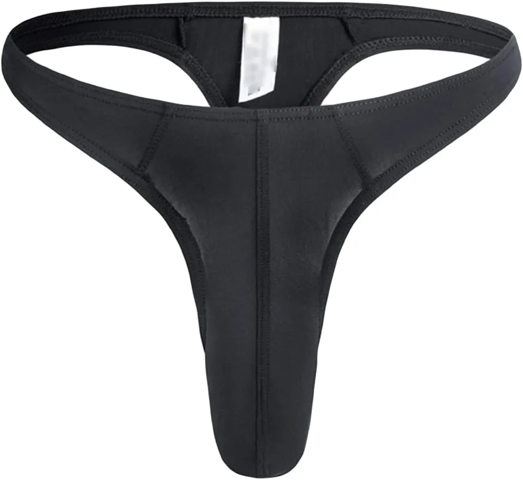 JEsilunmaMY Men's Ice Silk G-String Low Waist Elephant Nose Pouch Thong Briefs See Through Sexy Panties Bikini Underwear