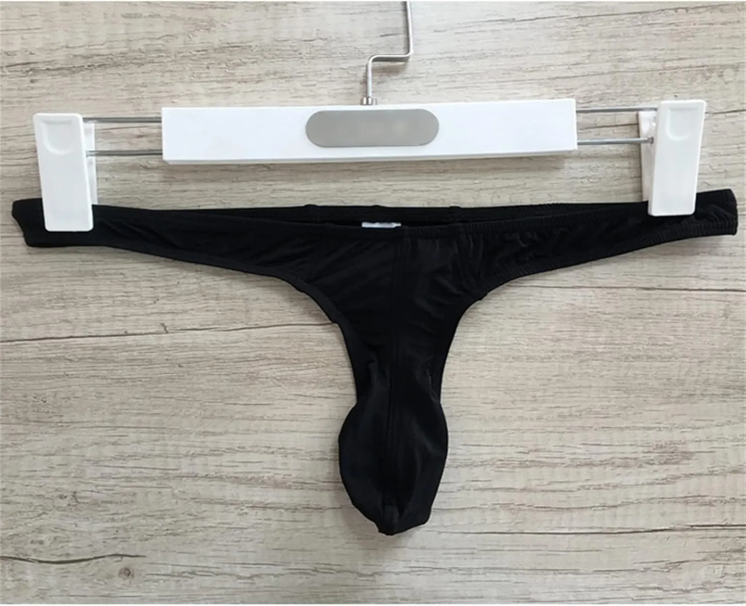 JEsilunmaMY Men's Ice Silk G-String Low Waist Elephant Nose Pouch Thong Briefs See Through Sexy Panties Bikini Underwear