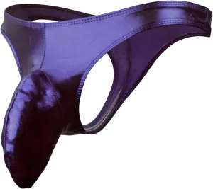 JEsilunmaMY Shiny Leather Briefs for Men Low Rise Elephant Nose Bulge Pouch Thongs Athletic Supporter G-Strings Underwear