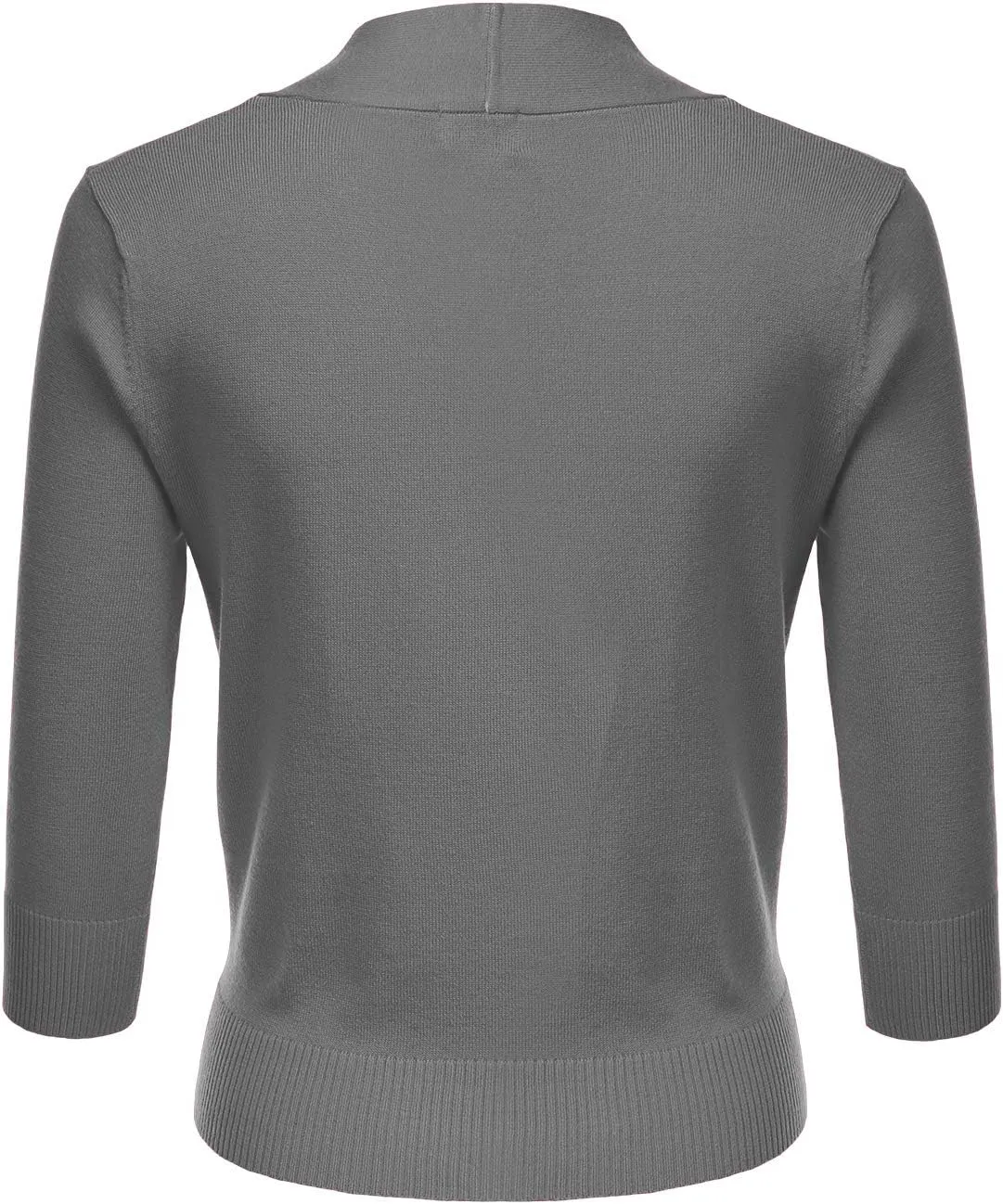 JJ Perfection Casual Crop Open Front Knit Cardigan 3/4 Sleeve Cropped Cardigan Basic Sweater Jacket for Womens with Plus Size