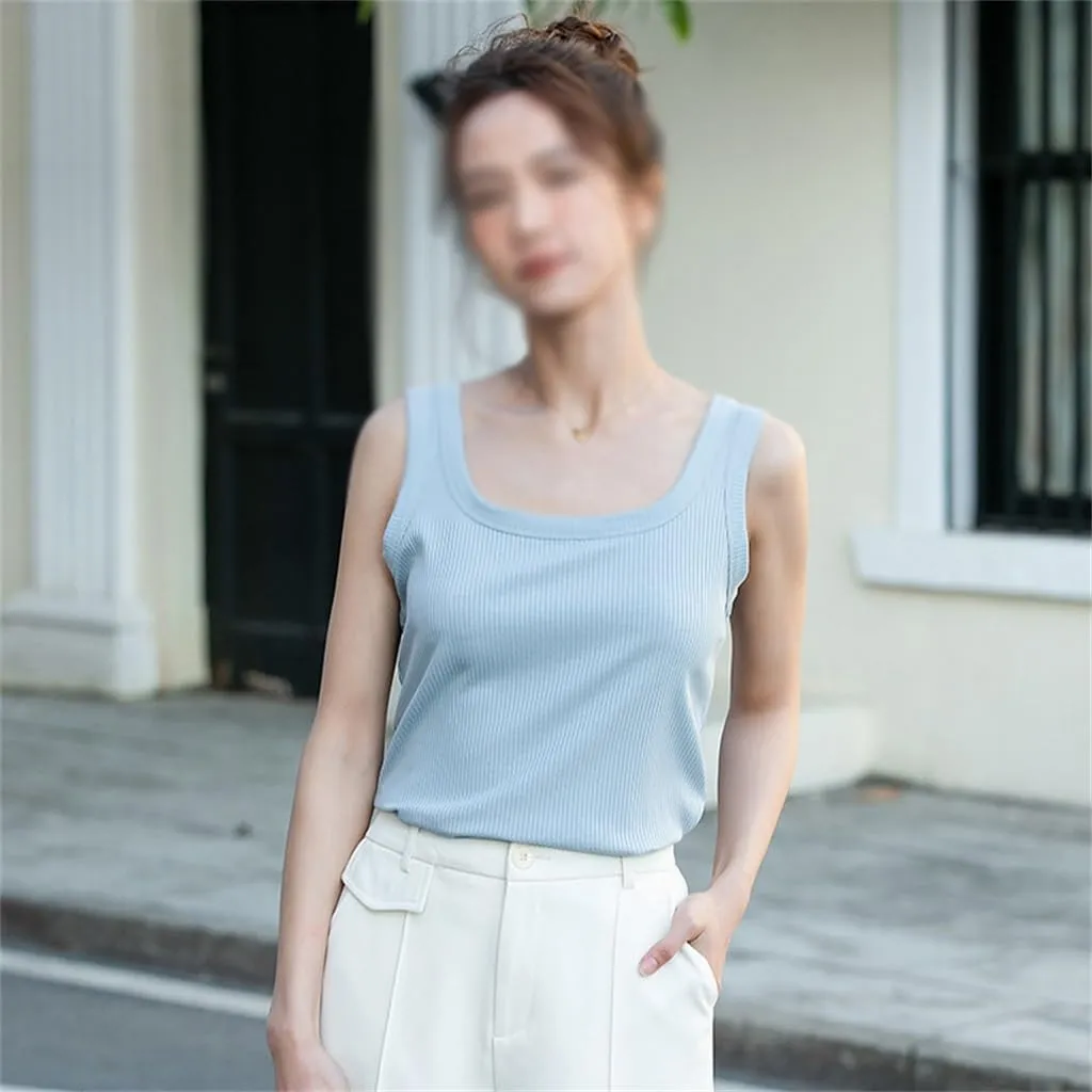 JSEIAJB Women's Undershirt with Tank Top Sleeveless Slim Fit and Slimming Top for Outerwear