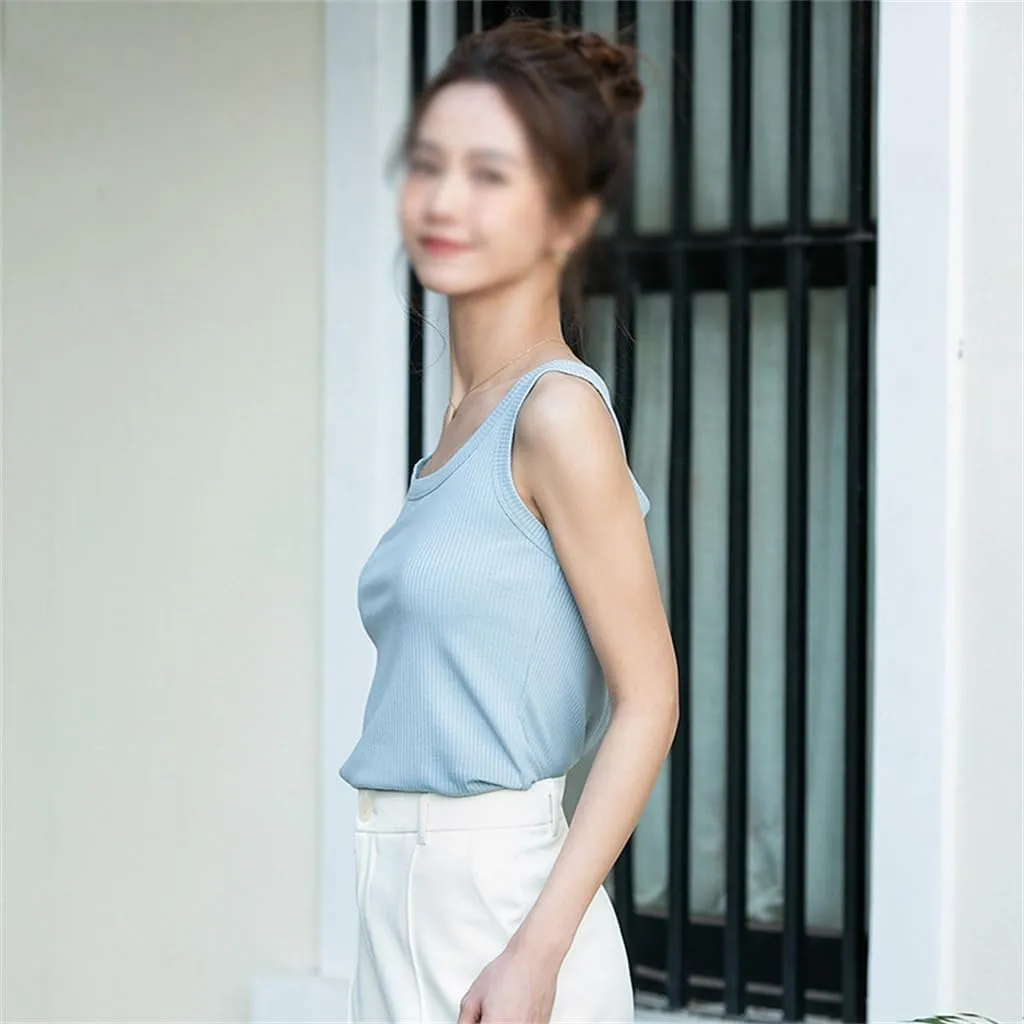 JSEIAJB Women's Undershirt with Tank Top Sleeveless Slim Fit and Slimming Top for Outerwear