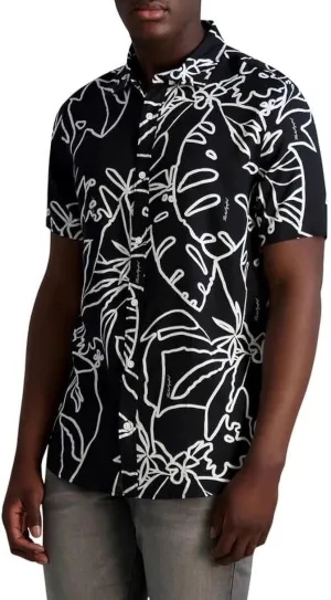Karl Lagerfeld Paris Men's Flowy Everyday Sportswear Shirt