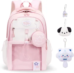 Large Ita Bag Backpack with insert Pin Display Backpack for Anime Cosplay Laptop Backpack 15in Dopamine Color Ita Bag with Window Pink