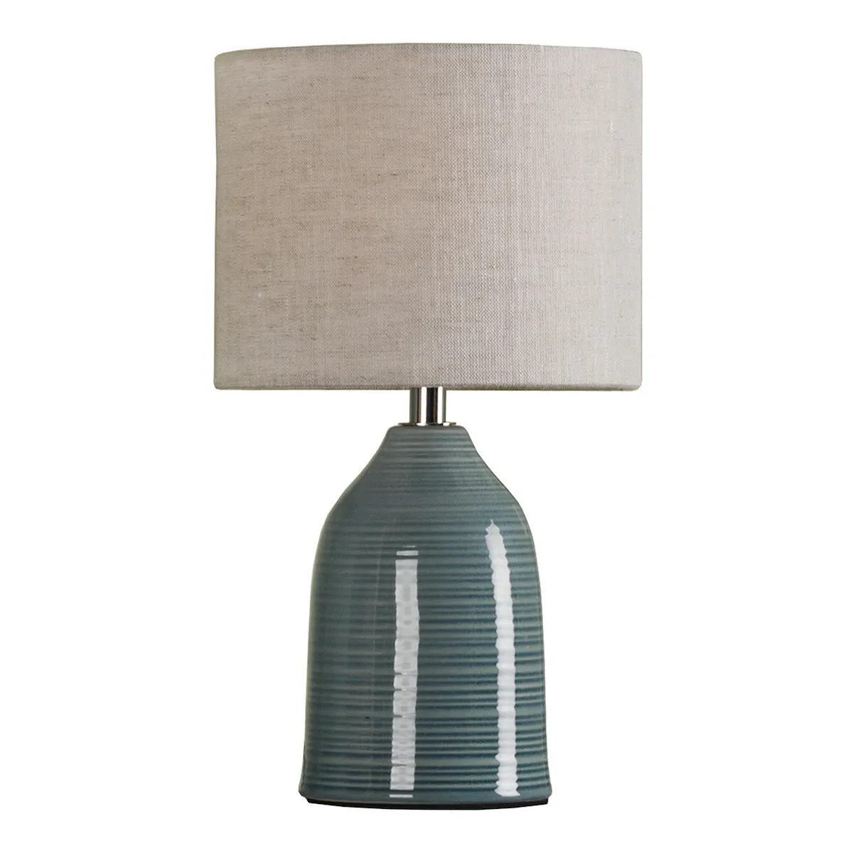 Laura Ashley Penny Pair of Table Lamps Blue Crackle Glaze
