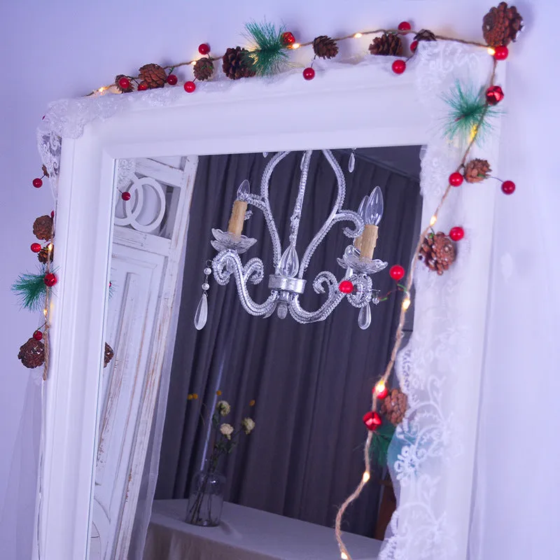 LED Pine Cone And Bell String Lights