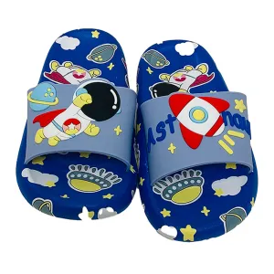 Little Surpise Box Blue All Over Astronaut Theme Slip On Clogs, Summer/Monsoon All Season Footwear For Toddlers & Kids.