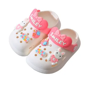 Little Surprise Box White Bunny Rabbit,Slip On Clogs ,Summer/Monsoon/ Beach Footwear For Toddlers And Kids, Unisex.