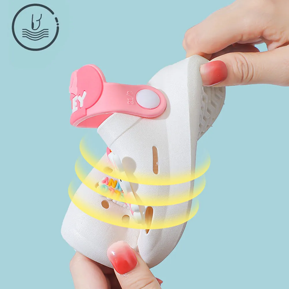 Little Surprise Box White Bunny Rabbit,Slip On Clogs ,Summer/Monsoon/ Beach Footwear For Toddlers And Kids, Unisex.
