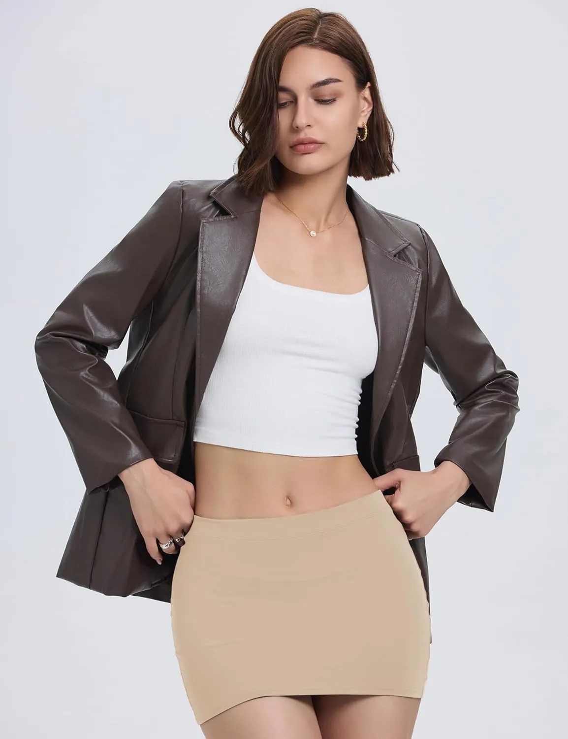 LOMON Y2k Mini Skirts for Women with Shorts Underneath Bodycon Skorts Sexy Club Date Night Micro Pencil Skirt Streetwear