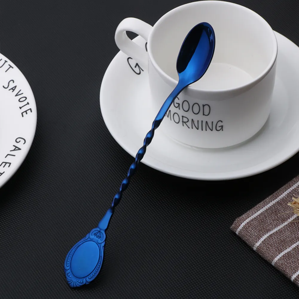 Long-Handled Stainless Steel Cocktail Stirring Spoons