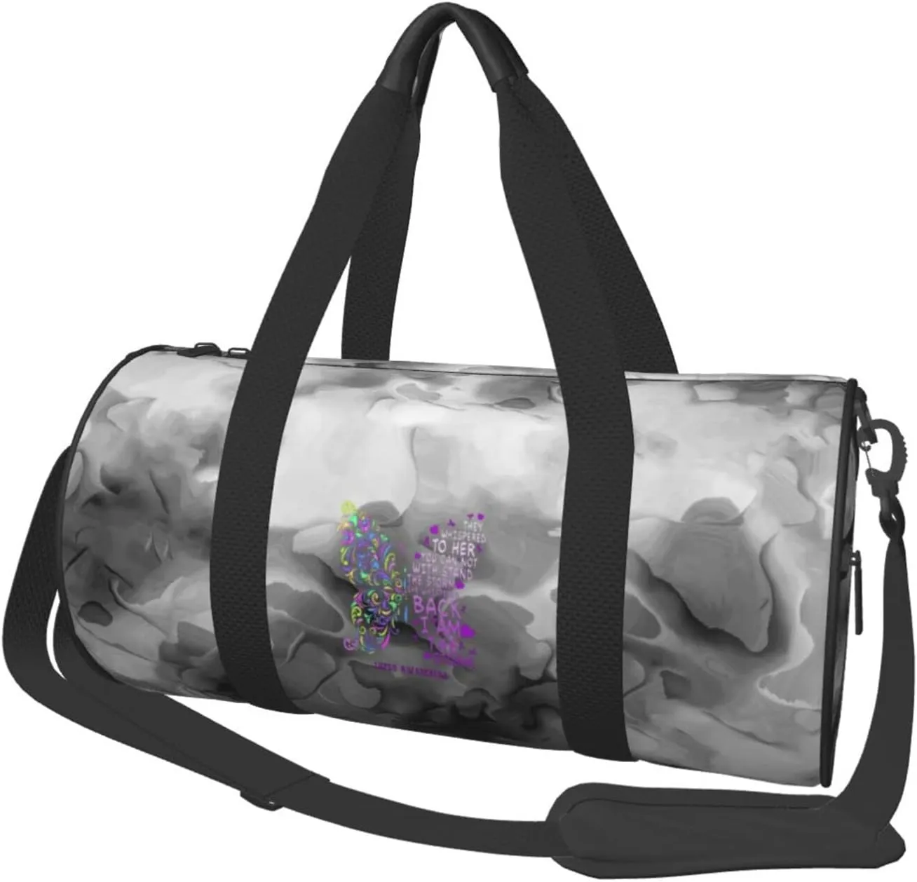 Lupus Awareness Butterfly of Hope Convertible Garment Bag with Shoulder Strap, Carry on Garment Duffel Bag for Men Women - Rolling Foldable for Travel Luggage Bags (Black)
