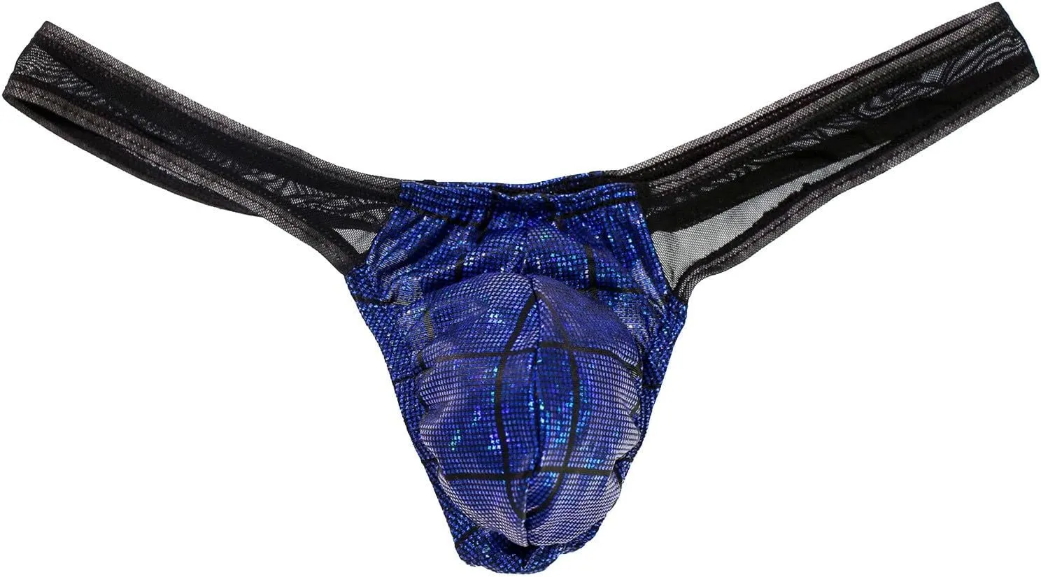 Men's Thongs G-String Mesh Underwear Low Waist Briefs Artificial Leather Bulge Pouch Sexy Underwear Briefs