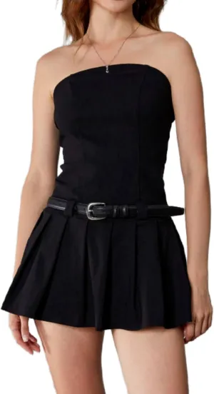 Milumia Women's Pleated Mini Tube Top Dress Sleeveless A Line Bandeau Short Dresses