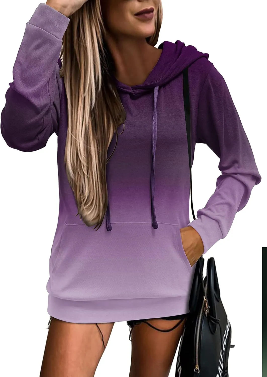 MODARANI Womens Pullover Hoodie Sweatshirts Casual Tunic Tops Kangaroo Pocket Shirts Tie Dye&Floral Print