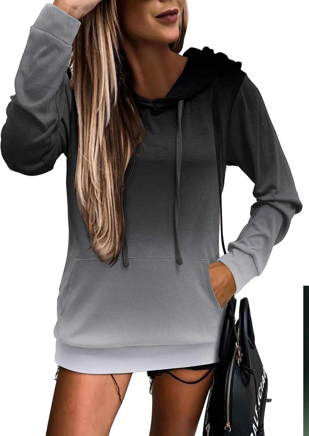 MODARANI Womens Pullover Hoodie Sweatshirts Casual Tunic Tops Kangaroo Pocket Shirts Tie Dye&Floral Print