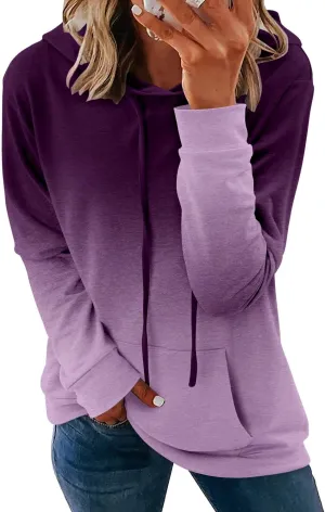 MODARANI Womens Pullover Hoodie Sweatshirts Casual Tunic Tops Kangaroo Pocket Shirts Tie Dye&Floral Print