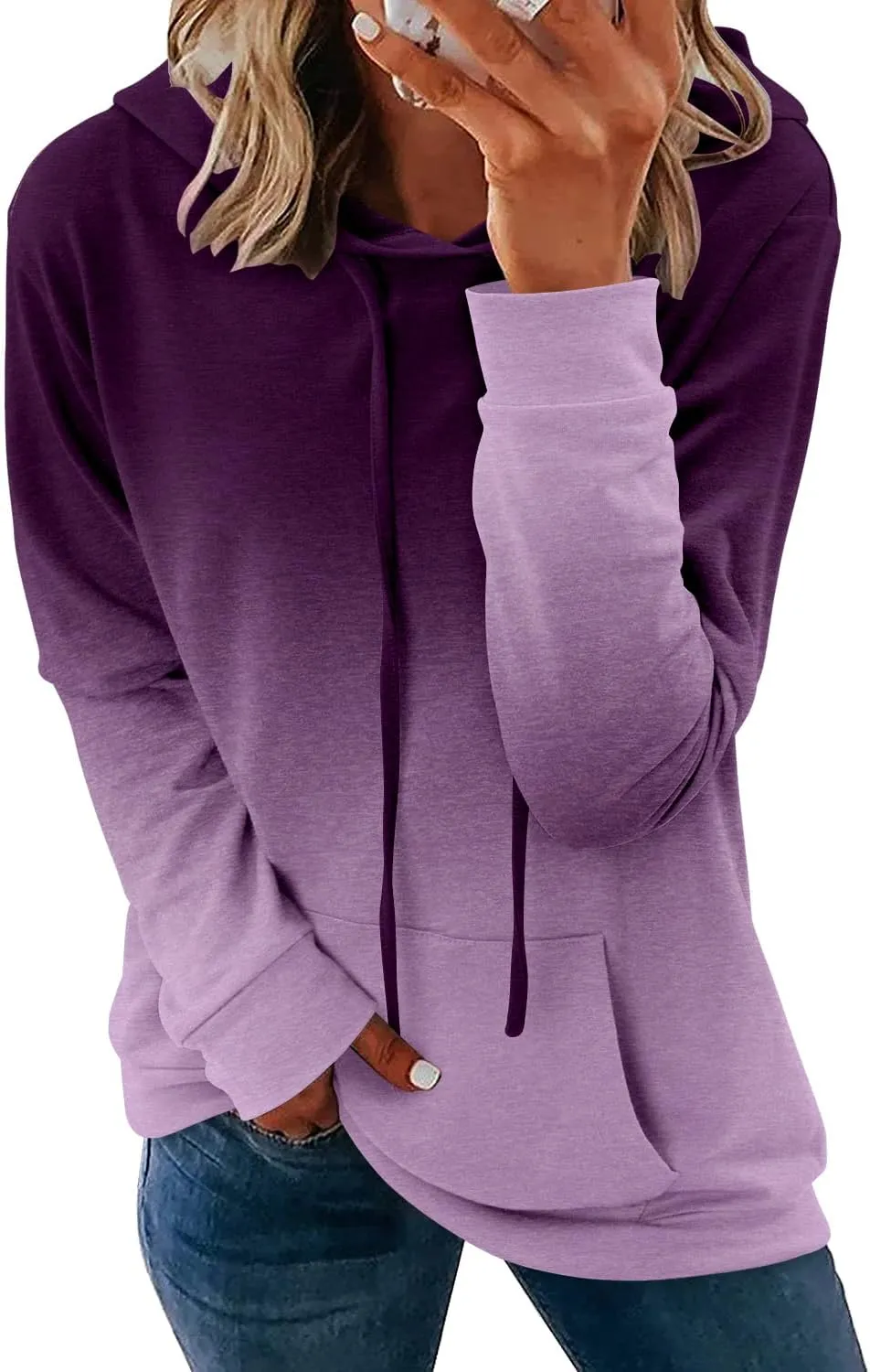 MODARANI Womens Pullover Hoodie Sweatshirts Casual Tunic Tops Kangaroo Pocket Shirts Tie Dye&Floral Print