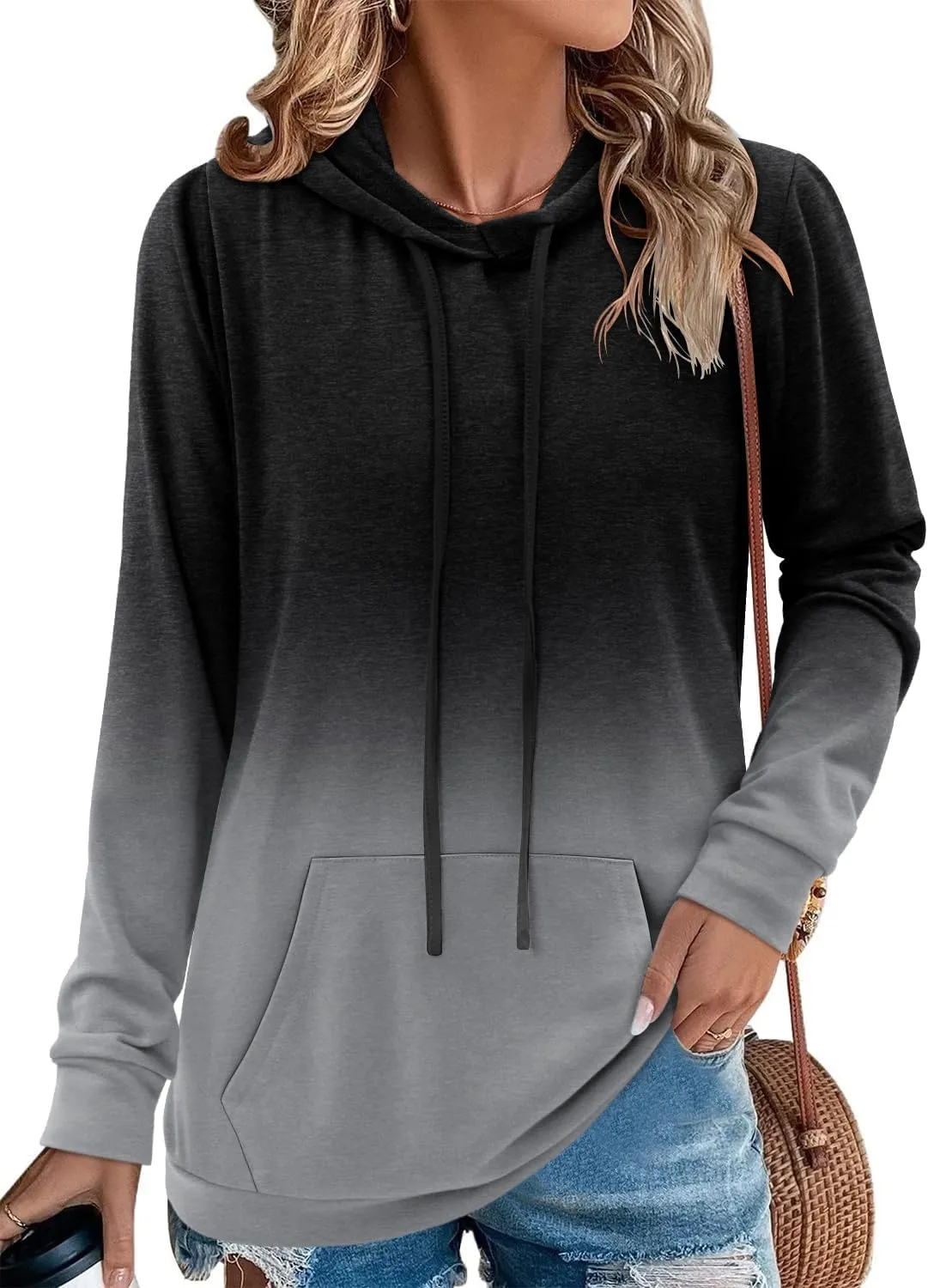 MODARANI Womens Pullover Hoodie Sweatshirts Casual Tunic Tops Kangaroo Pocket Shirts Tie Dye&Floral Print