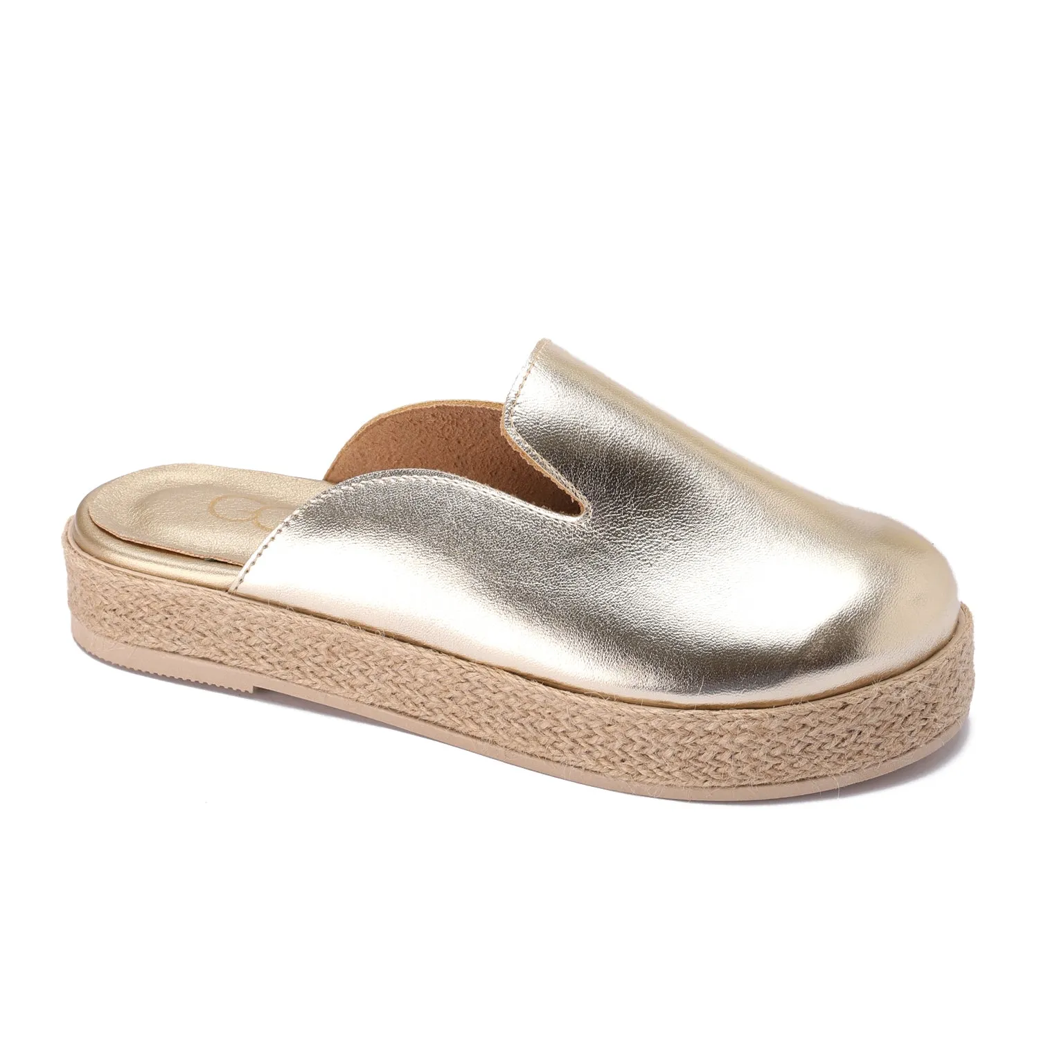 Modern Metallic Clogs - Gold
