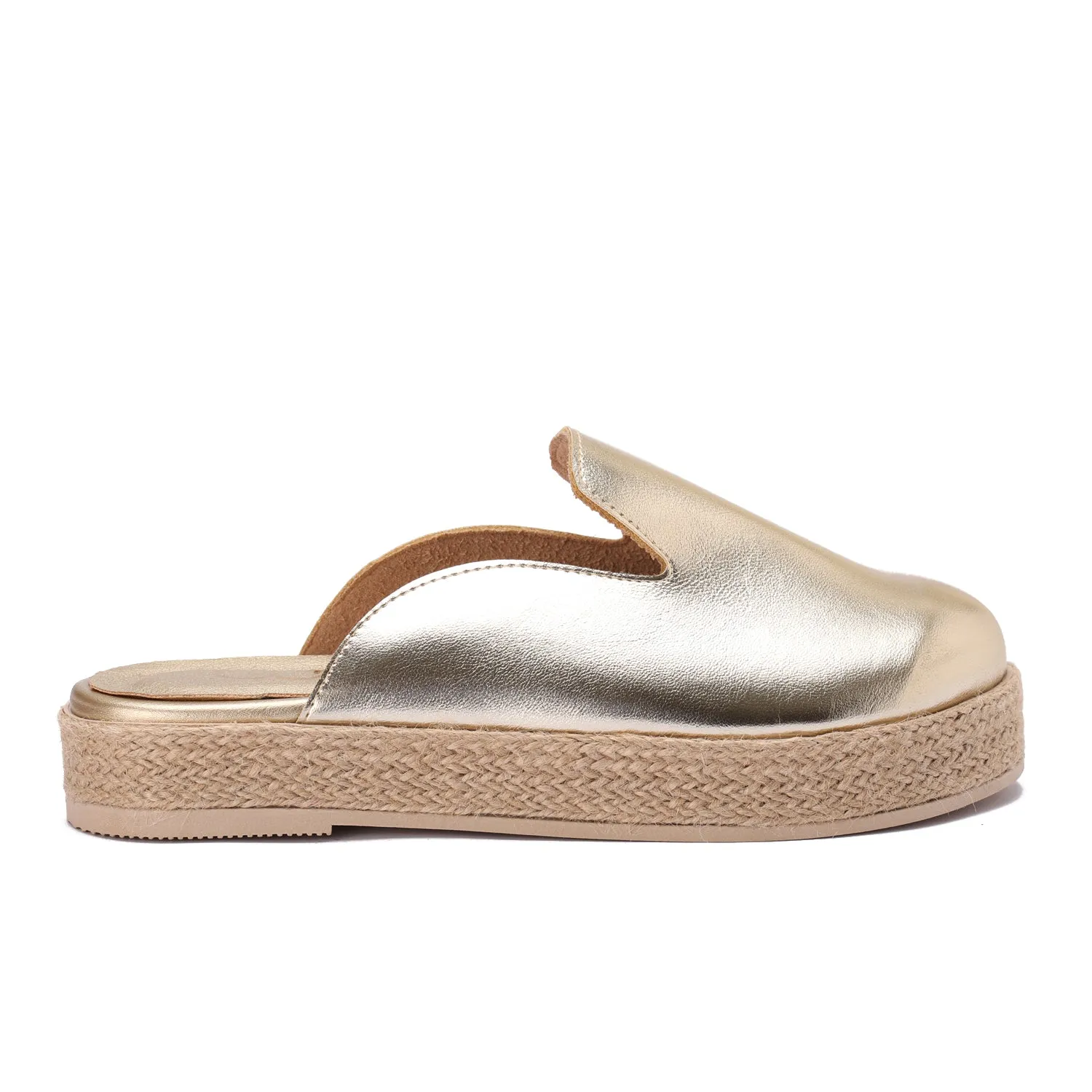 Modern Metallic Clogs - Gold