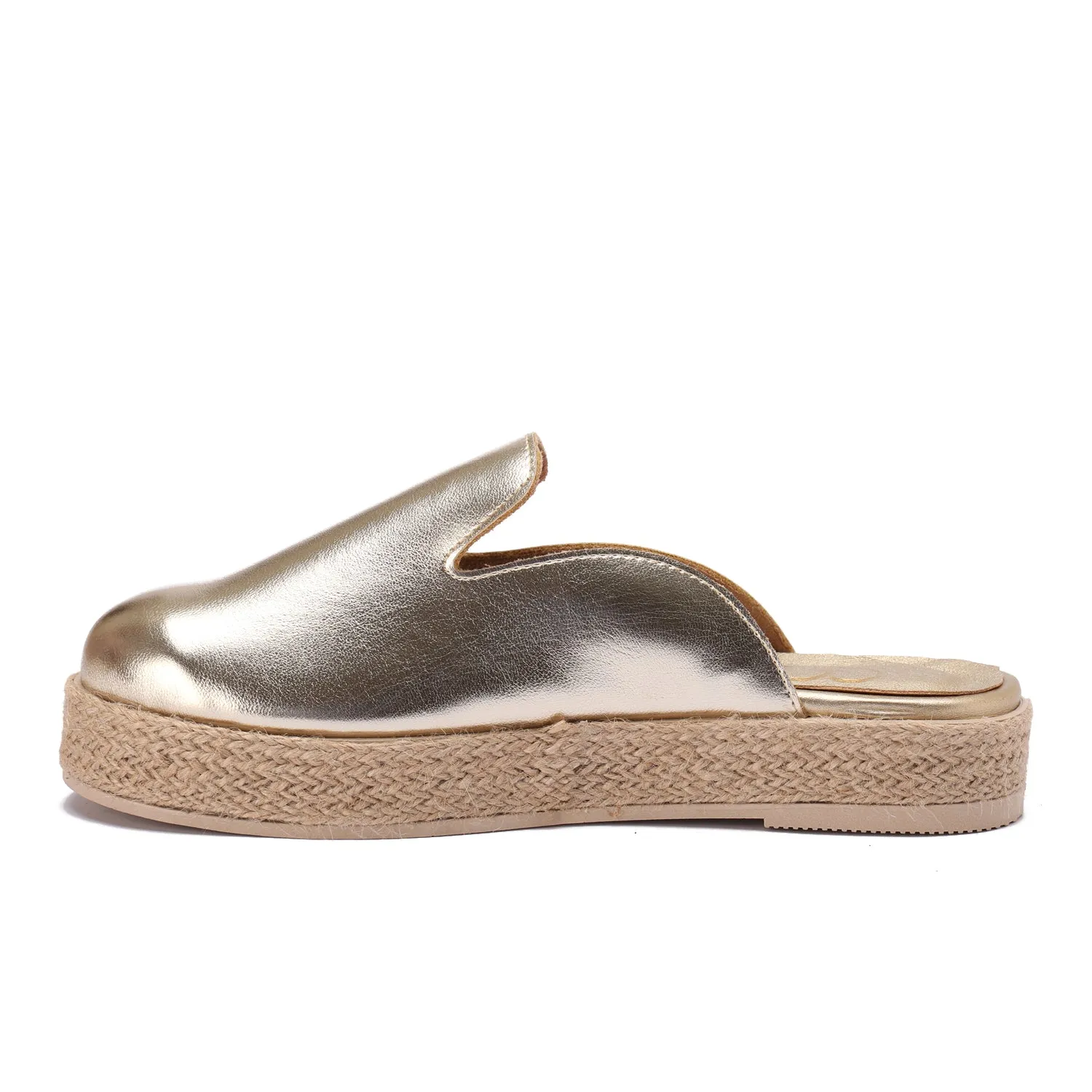 Modern Metallic Clogs - Gold