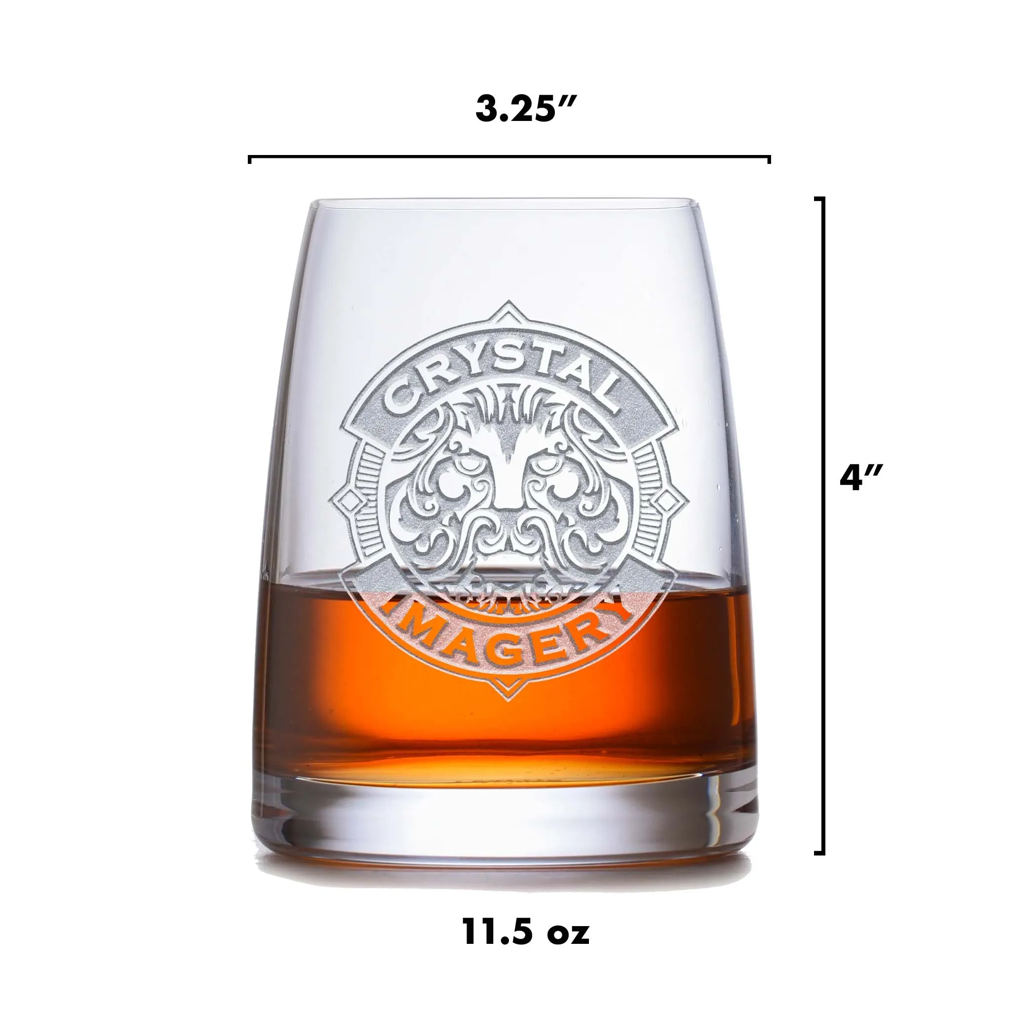 Monogram Shield Rocks DOF Glass, Stolzle Crystal