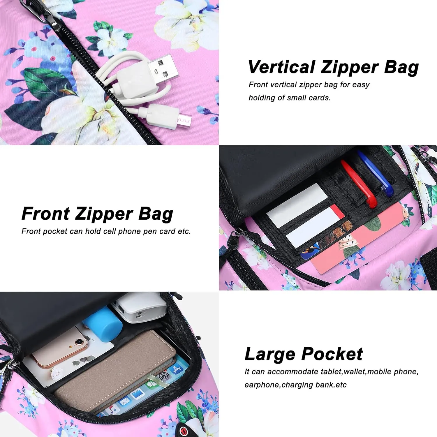 MOSISO Sling Backpack, Myrtle Flower Crossbody Travel Hiking Daypack Chest Bag with Anti-theft Pocket