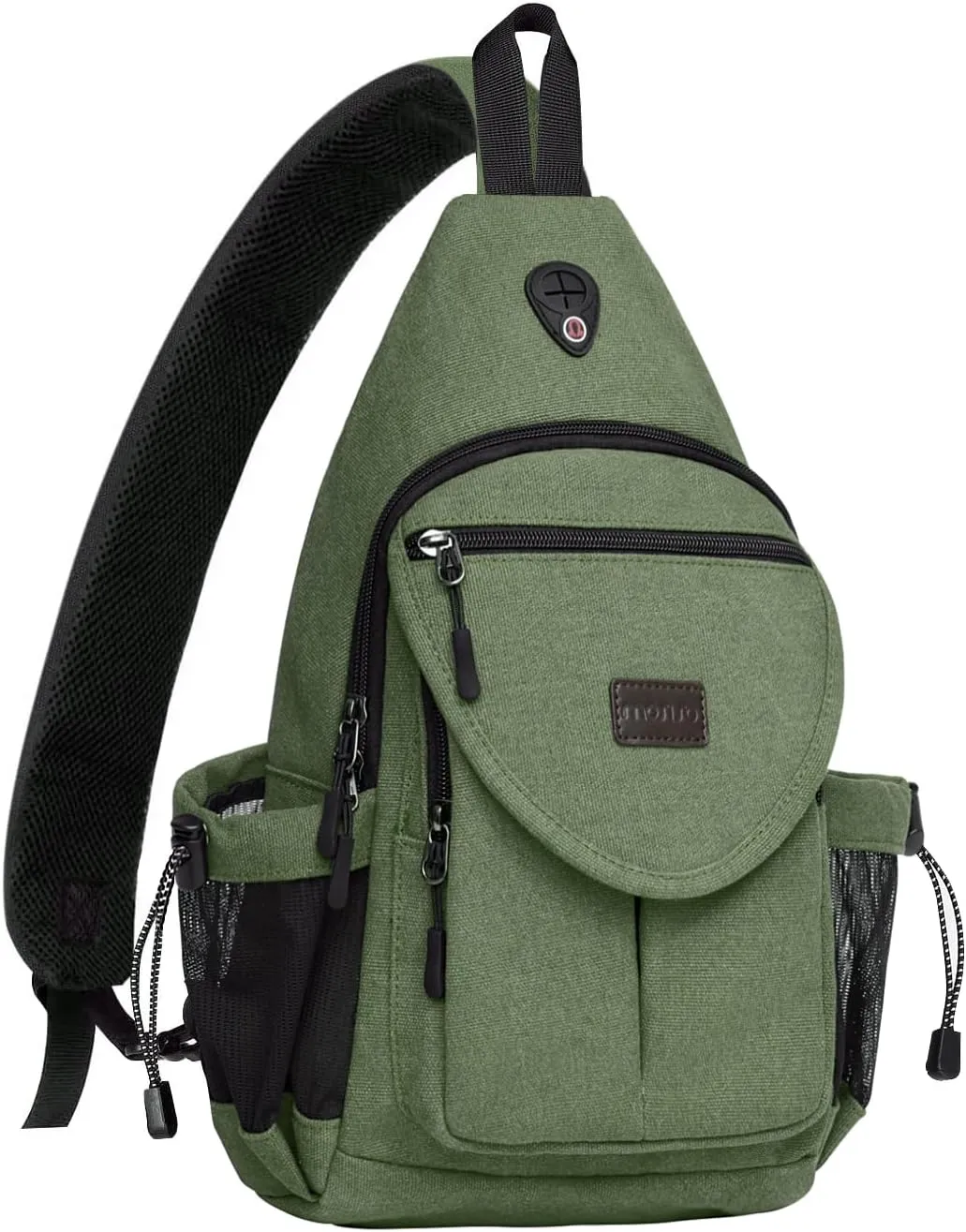 MOSISO Sling Backpack,Canvas Crossbody Hiking Daypack Bag with Anti-theft Pocket