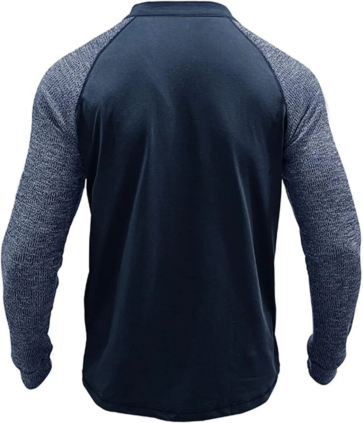 Muscularfit Shirts for Men Long Sleeve Button Up Henley Tshirt Casual Color Block Loose Pullover Athletic Gym Workout Tee Top