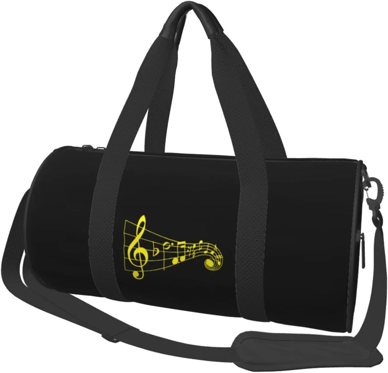 Musical Note Piano Convertible Garment Bag with Shoulder Strap, Carry on Garment Duffel Bag for Men Women - Rolling Foldable for Travel Luggage Bags (Black)