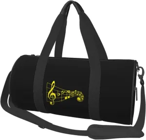 Musical Note Piano Convertible Garment Bag with Shoulder Strap, Carry on Garment Duffel Bag for Men Women - Rolling Foldable for Travel Luggage Bags (Black)