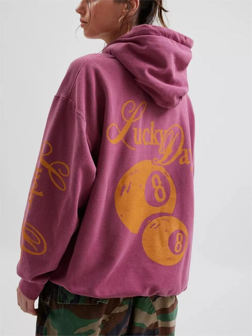 Oversized Graphic Hoodie Sweatshirt Y2k Women Long Sleeve Hooded Pullover Sweater Teen Girls Aesthetic Shirts