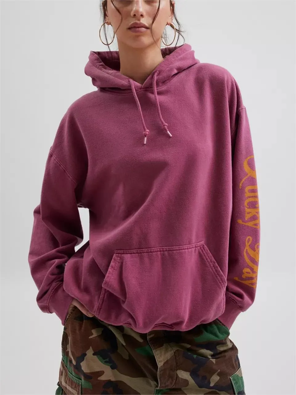 Oversized Graphic Hoodie Sweatshirt Y2k Women Long Sleeve Hooded Pullover Sweater Teen Girls Aesthetic Shirts