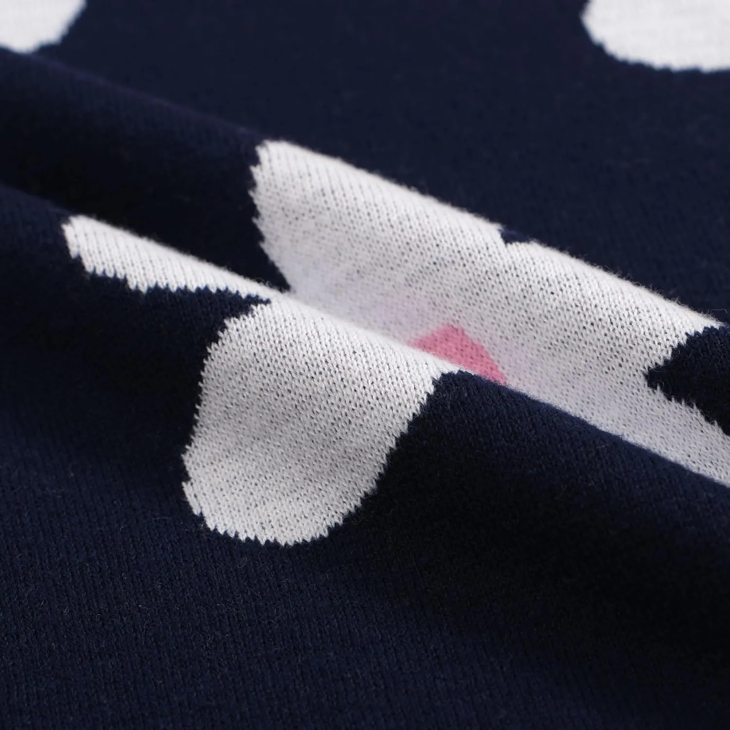 OXKNIT V-Neck Knit Polo for Men Geometric Patterns Dark Blue Knit Casual Golf Poloshirts