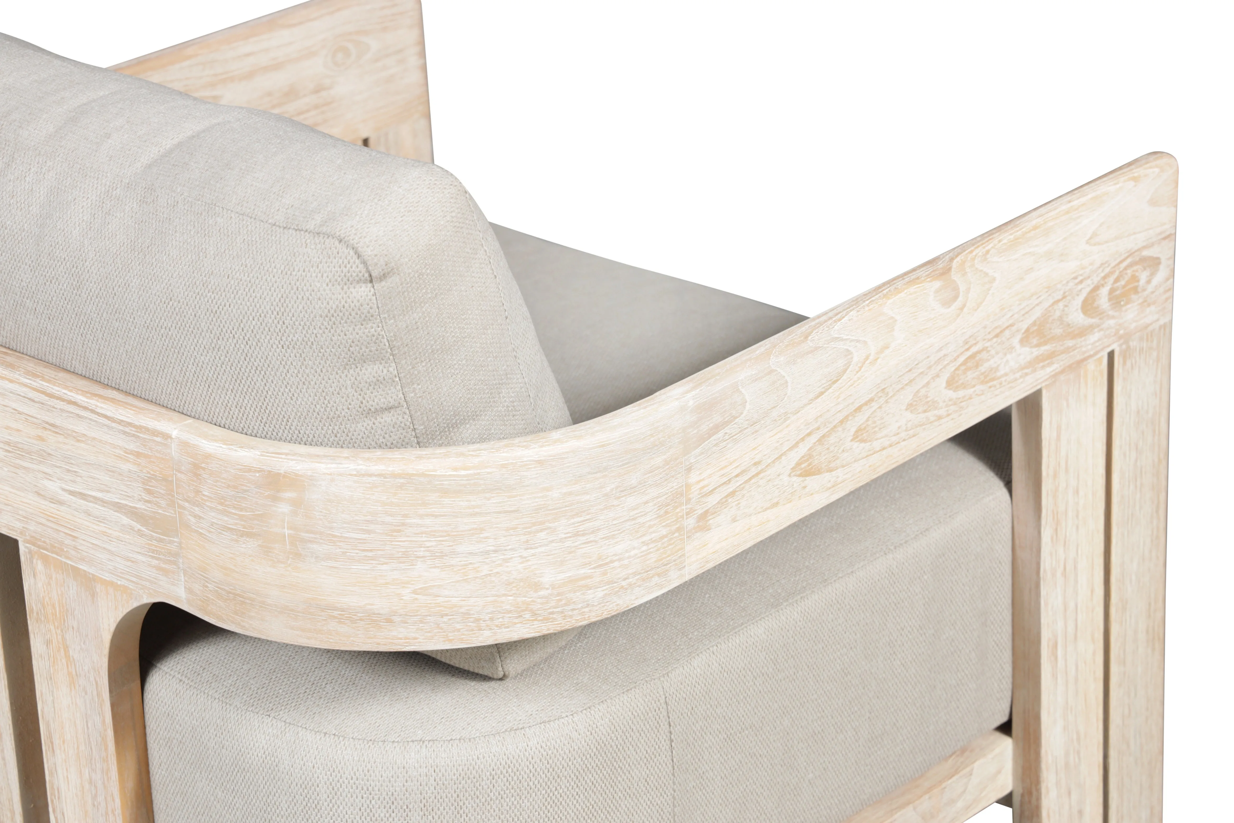 Paradiso Outdoor Solid Teak Wood Chair Natural look - Grey fabric