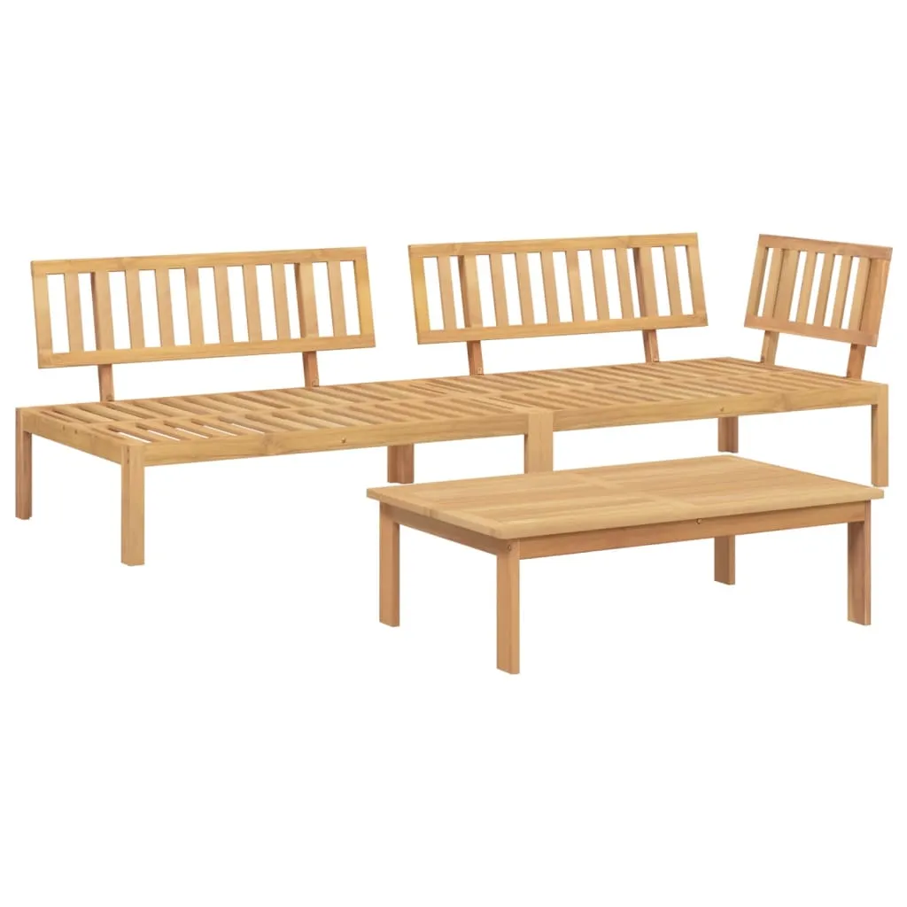 Patio Pallet Sofa Set with Cushions Furniture 3 Piece Solid Wood Acacia