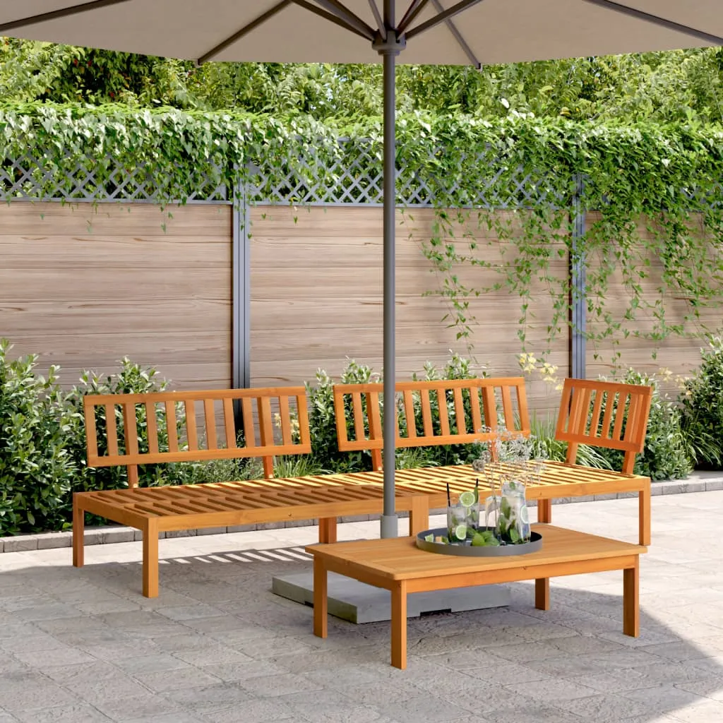 Patio Pallet Sofa Set with Cushions Furniture 3 Piece Solid Wood Acacia