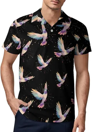 Pigeon Doves of Hope Men's Polo-Shirt Regular-Fit Short Sleeve Sports Quick Dry Golf Tennis T-Shirt
