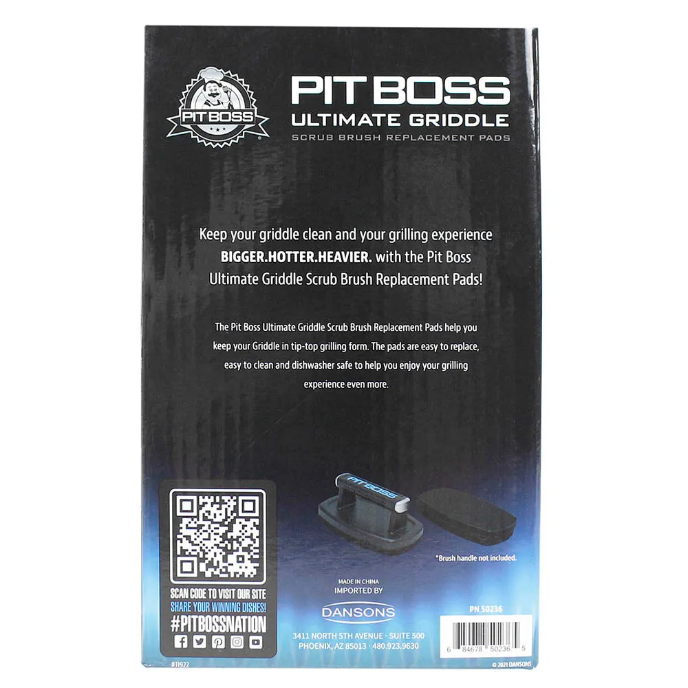 Pit Boss Ultimate Griddle Cleaning Scrub Brush Replacement Pads 2 Pack 50236