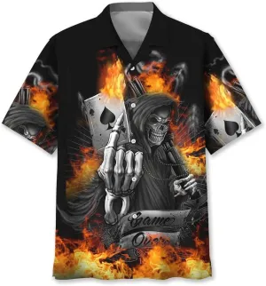 Poker Hawaiian Shirts for Men - Mens Gambling Shirt, Casino Costume, Button Up Poker Shirt