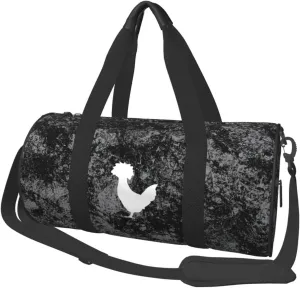Polishes Chicken Silhouette Convertible Garment Bag with Shoulder Strap, Carry on Garment Duffel Bag for Men Women - Rolling Foldable for Travel Luggage Bags (Black)