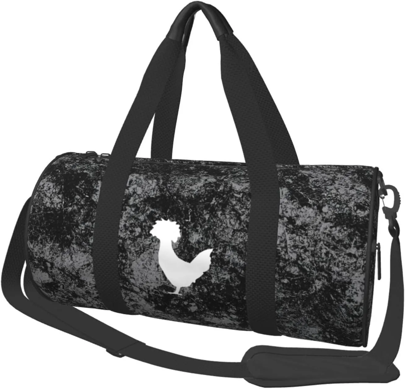 Polishes Chicken Silhouette Convertible Garment Bag with Shoulder Strap, Carry on Garment Duffel Bag for Men Women - Rolling Foldable for Travel Luggage Bags (Black)