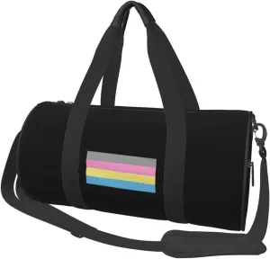 Polygender Pride Flag Convertible Garment Bag with Shoulder Strap, Carry on Garment Duffel Bag for Men Women - Rolling Foldable for Travel Luggage Bags (Black)