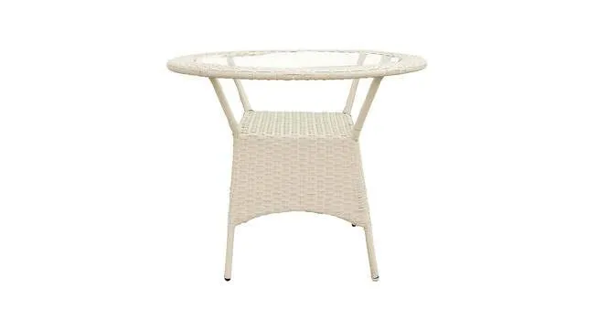 PRATHAM INDIA Beautiful Outdoor Garden Furniture Set for Coffee Table, Balcony Furniture, Office Furniture Patio Seating Set (Standard, Off White(4 Chair 1 Table))