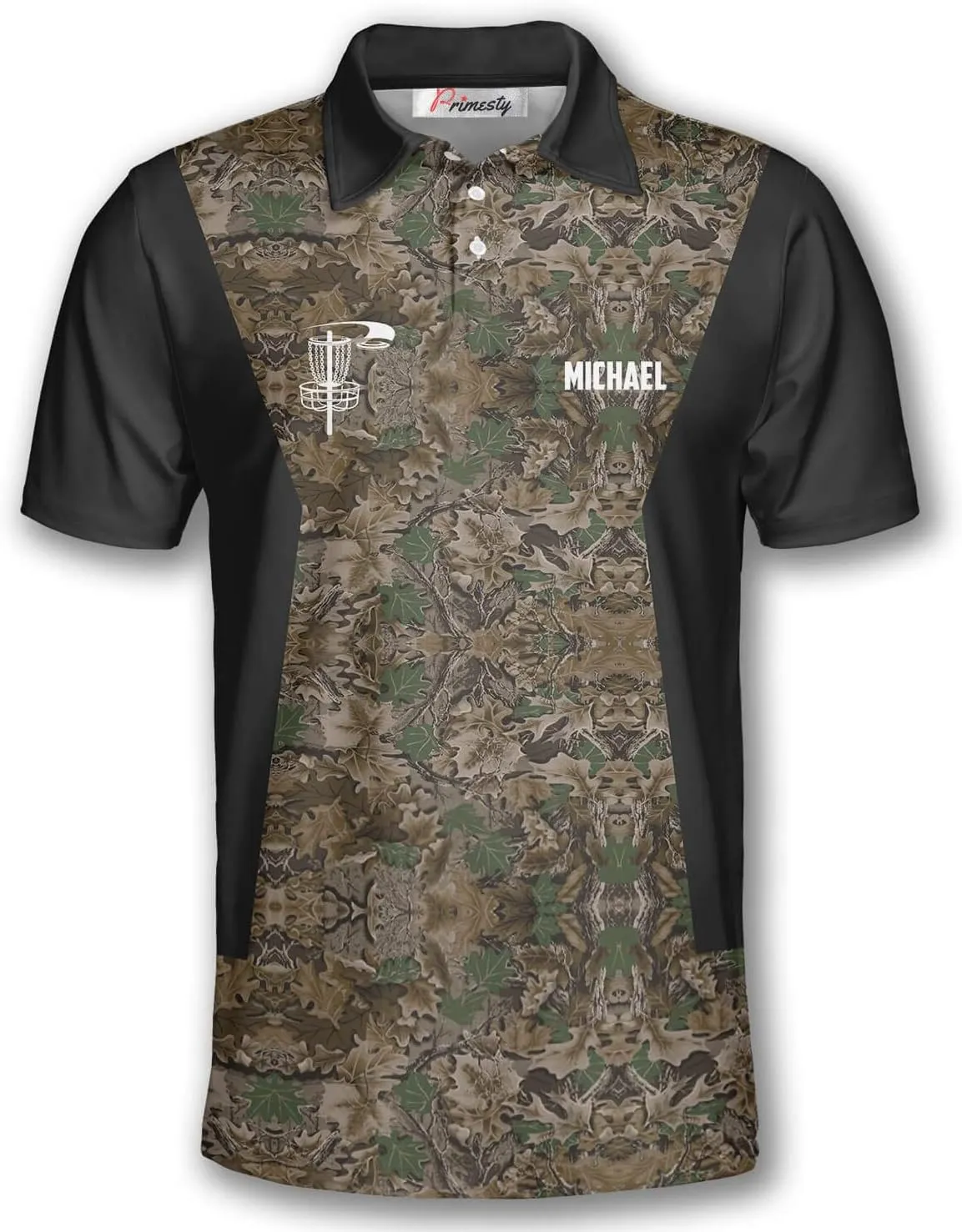 PRIMESTY Disc Golf Polo Shirts for Men, Custom Name & PDGA Number Jerseys, Size S-5XL