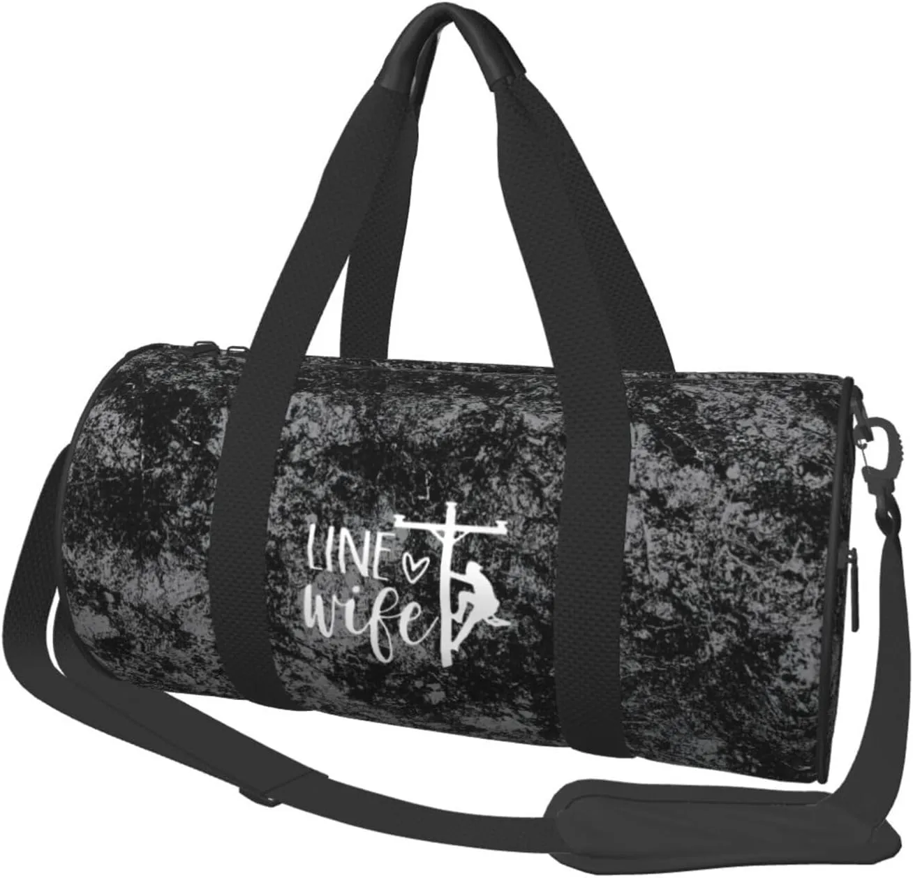 Proud Lineman's Wife Convertible Garment Bag with Shoulder Strap, Carry on Garment Duffel Bag for Men Women - Rolling Foldable for Travel Luggage Bags (Black)
