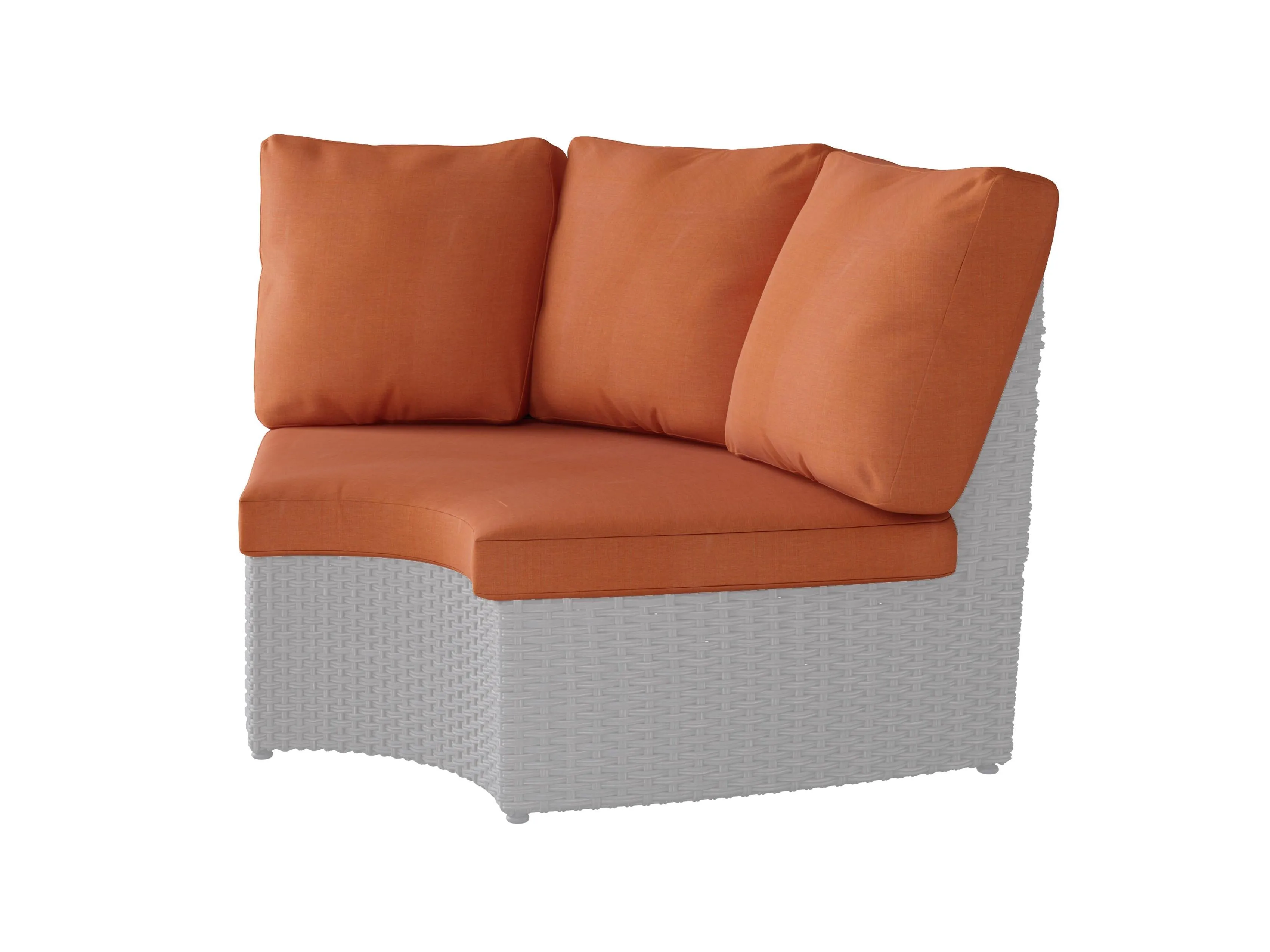 Replacement Back & Seat Round Corner Sectional Cushions 4pc - Orange