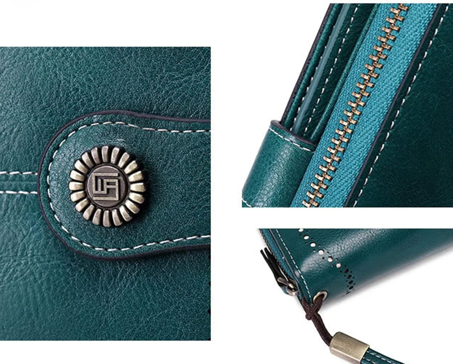 Rfid Wallet Women,2024 New Leather Wallet Wristlet for Women,Rfid Blocking Large Capacity Zip Around Bifold Clutch Purses Credit Card Wallet,Travel Wallet for Women Girls Mom Ladies