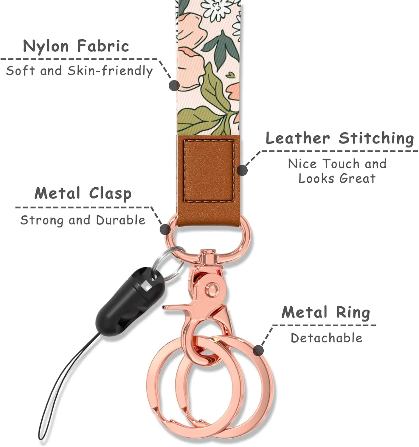 Rimilak Wristlet Keychain, Wrist Lanyard Key Chain for Women Men Car Keys ID Badges Card Wallet Phone Camera